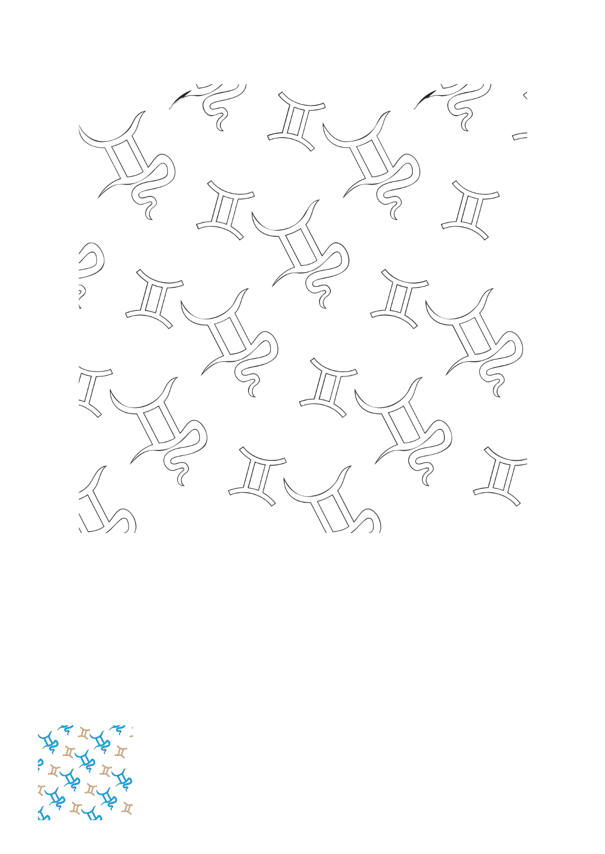 Gemini Pattern Coloring Page Template