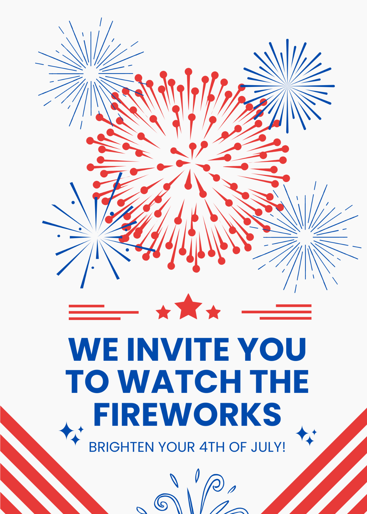 4th Of July Fireworks Invitation Template