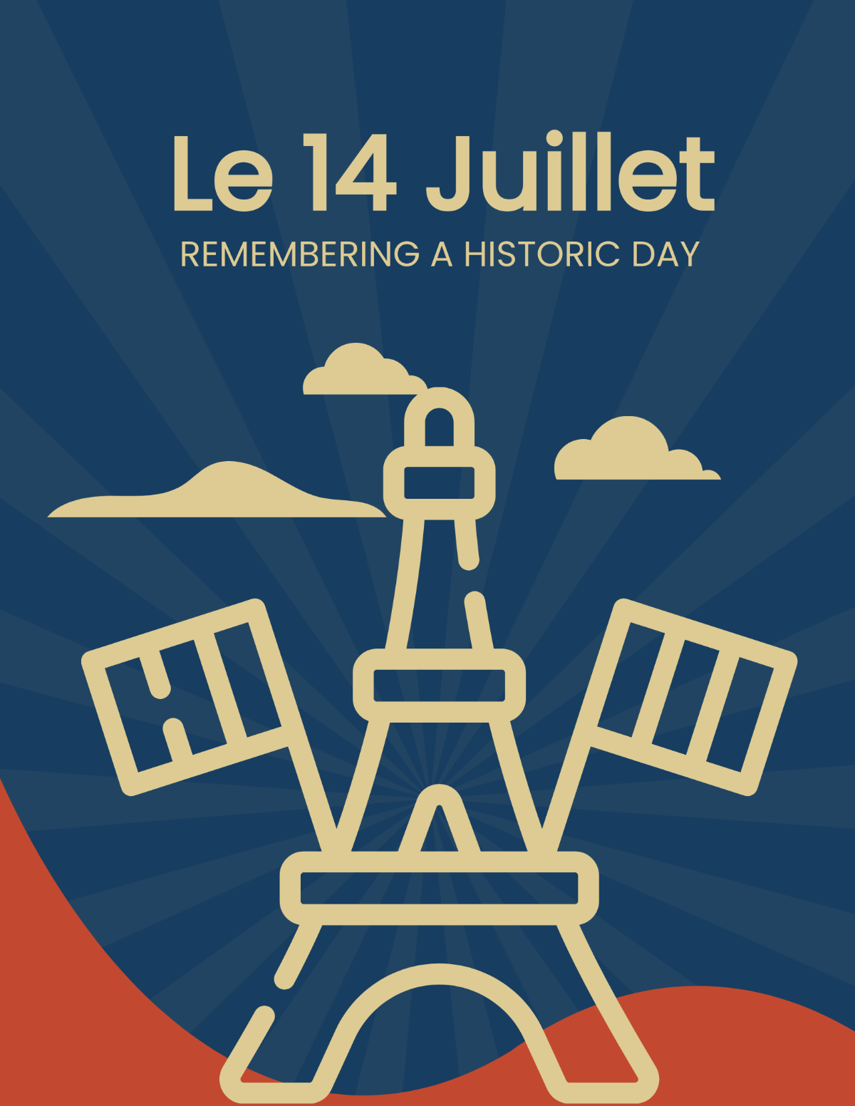 Retro Bastille Day Flyer