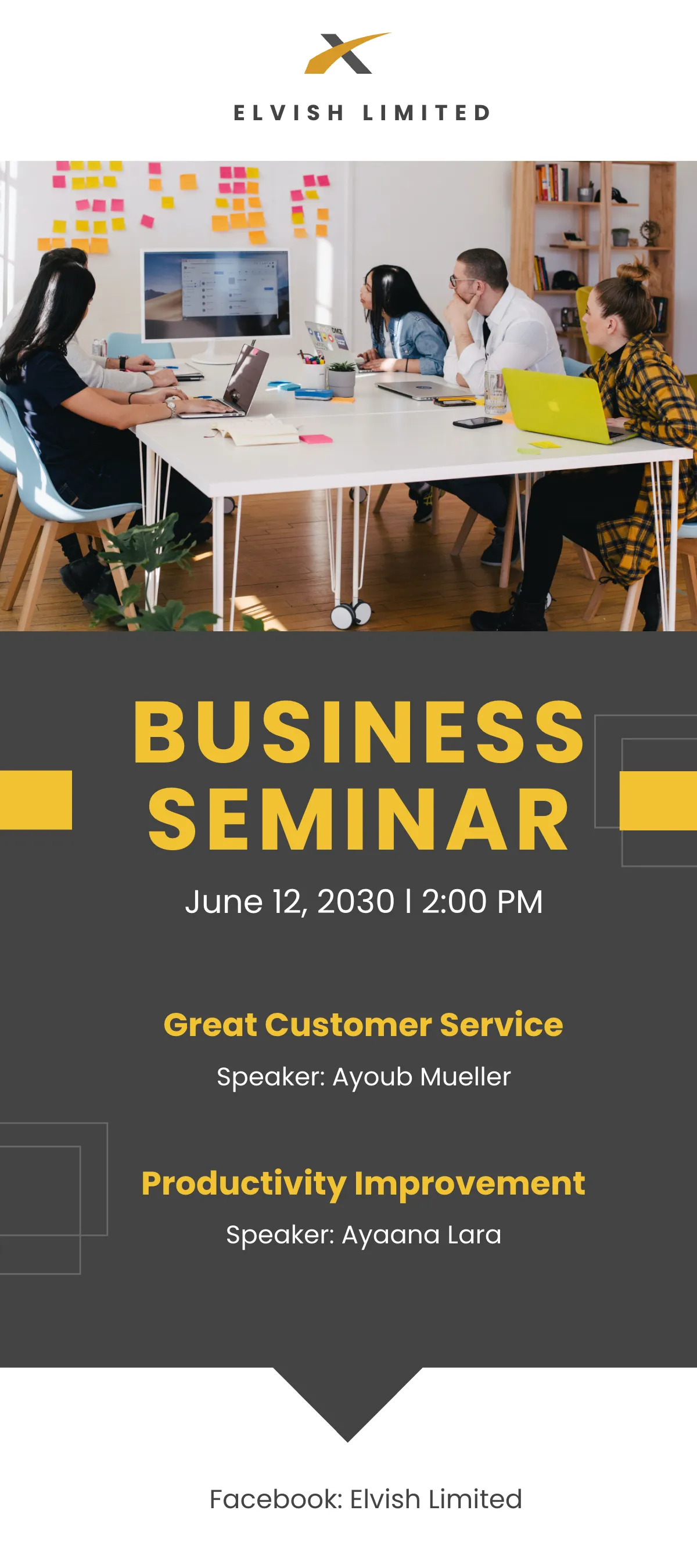 Free Business Seminar DL Card Template to Edit Online