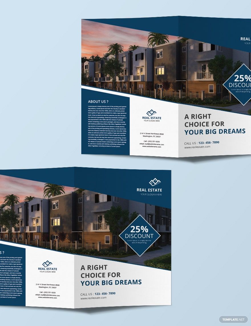 Real Estate Bi-fold Brochure Template
