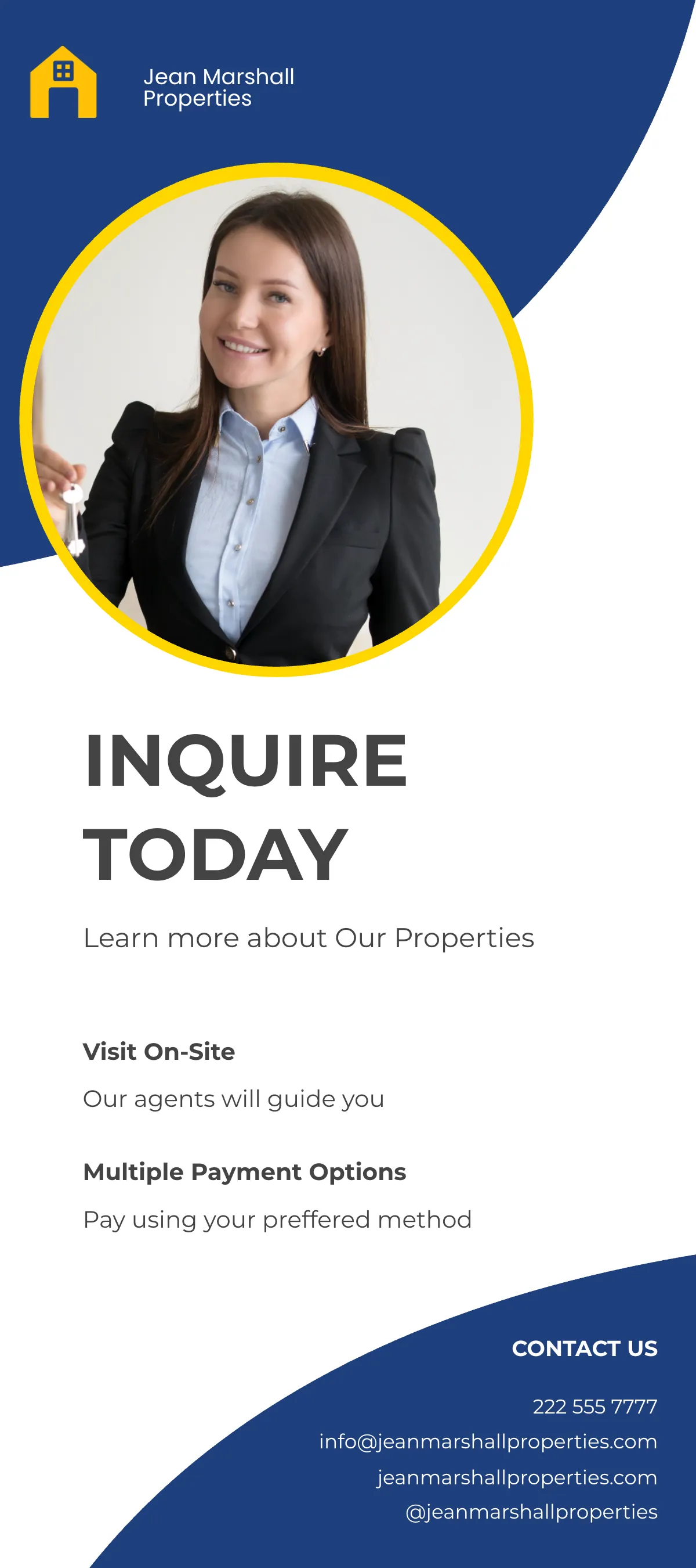 Free Property Real Estate DL Card Template to Edit Online