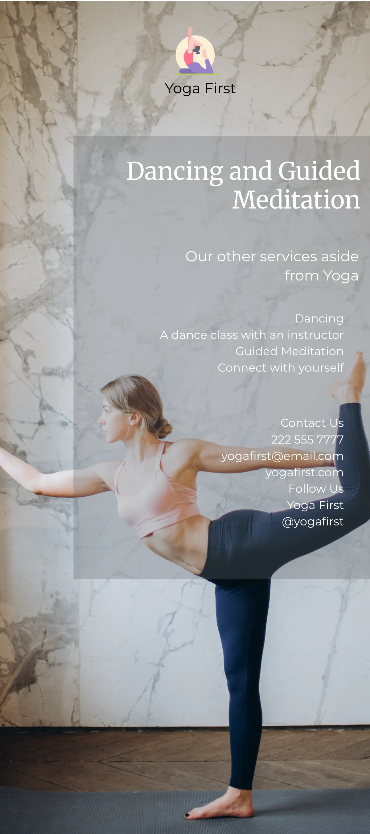 Free Yoga Studio DL Card Template to Edit Online