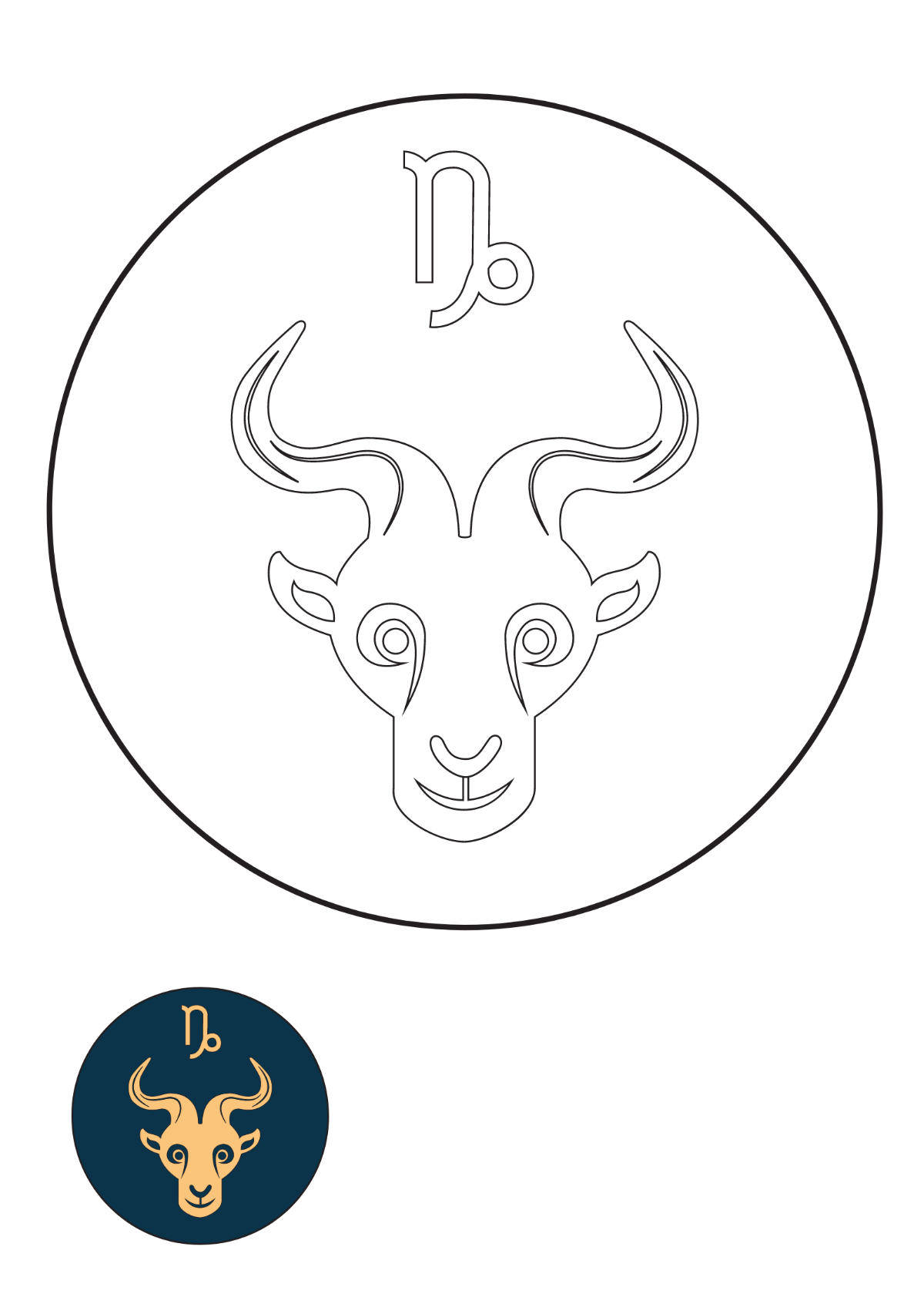 Capricorn Horoscope coloring page Template
