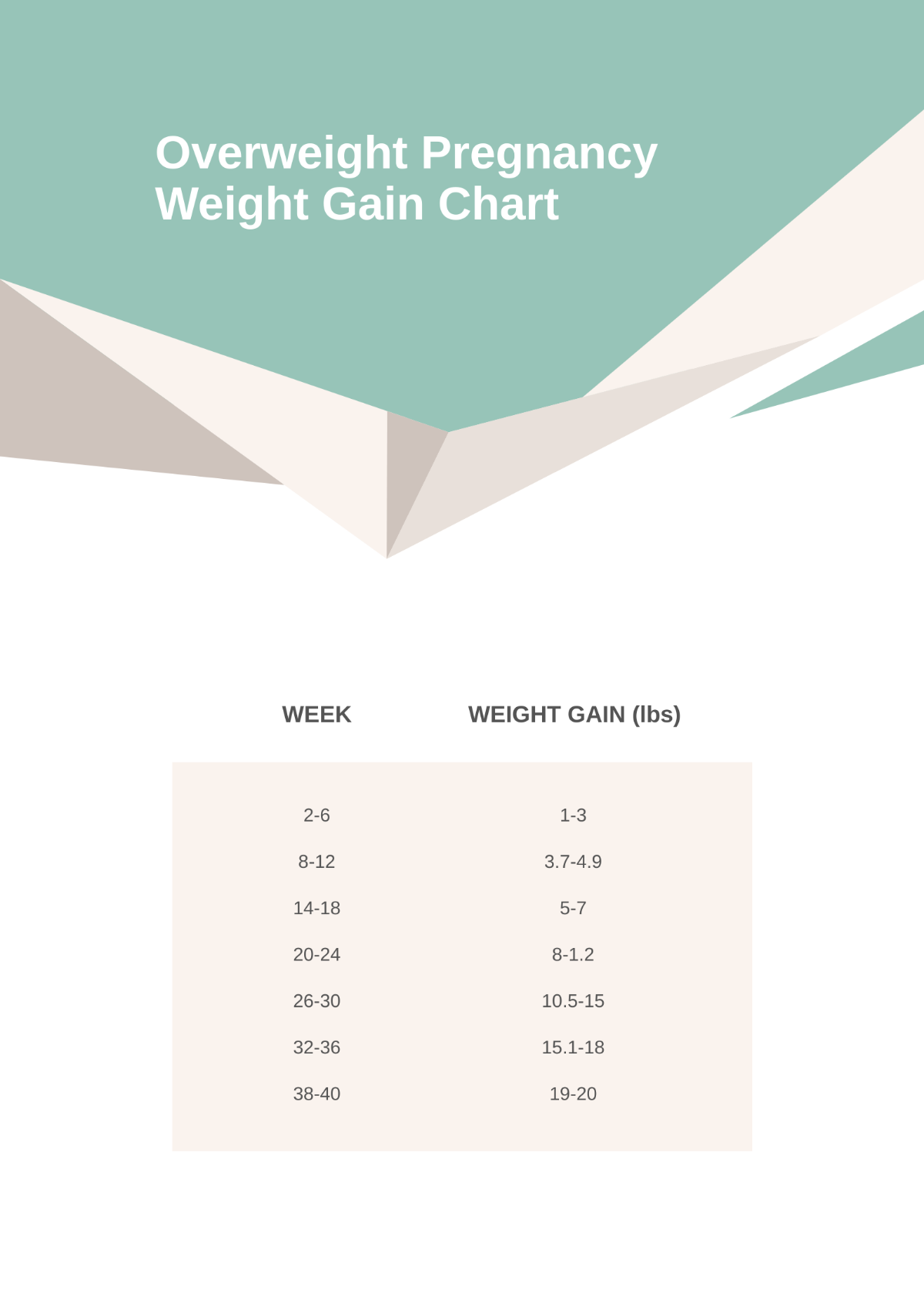 FREE Pregnancy Weight Gain Chart Template - Download in Word, PDF ...