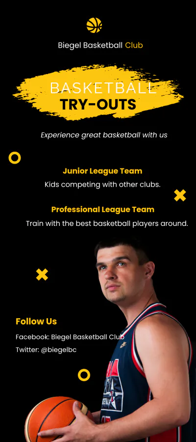 Free BasketBall DL Card Template to Edit Online