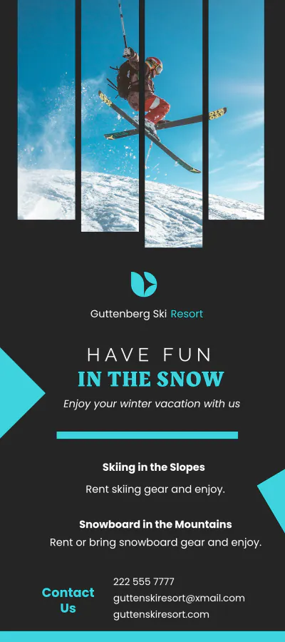 Free Ski/Snowboard DL Card Template to Edit Online