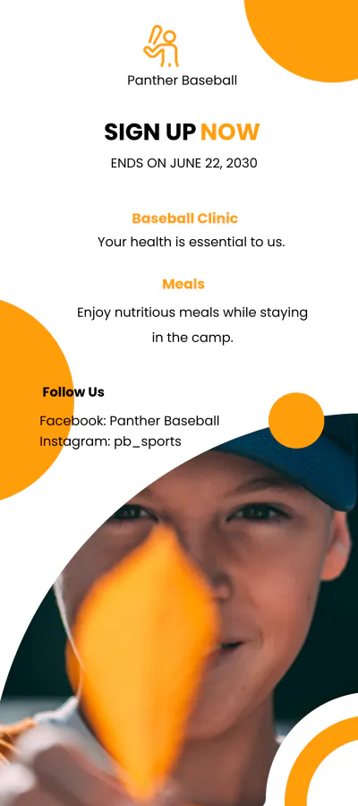 Free Sports Training DL Card Template to Edit Online