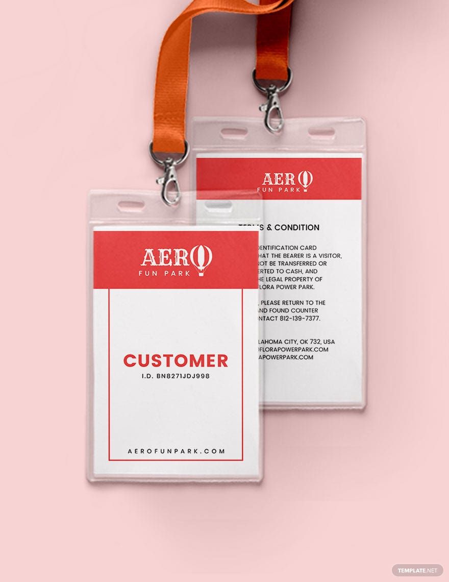 Amusement Park ID Card Template in Word, Illustrator, PSD, Apple Pages, Publisher
