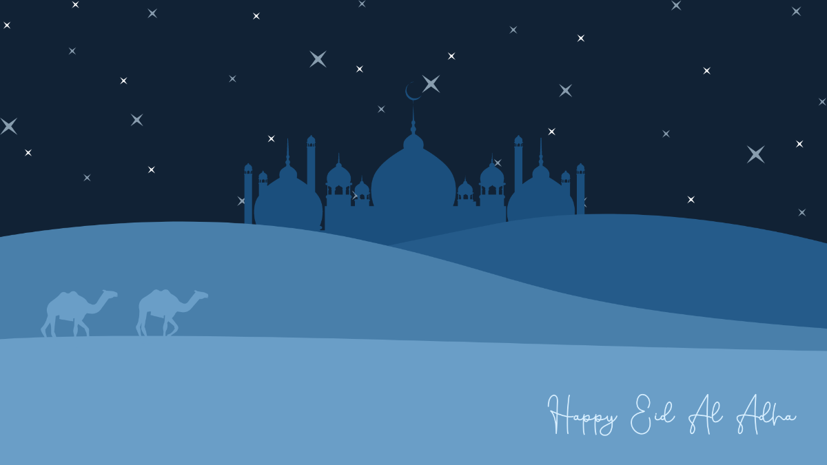 Free Blue Eid Al Adha Background Template