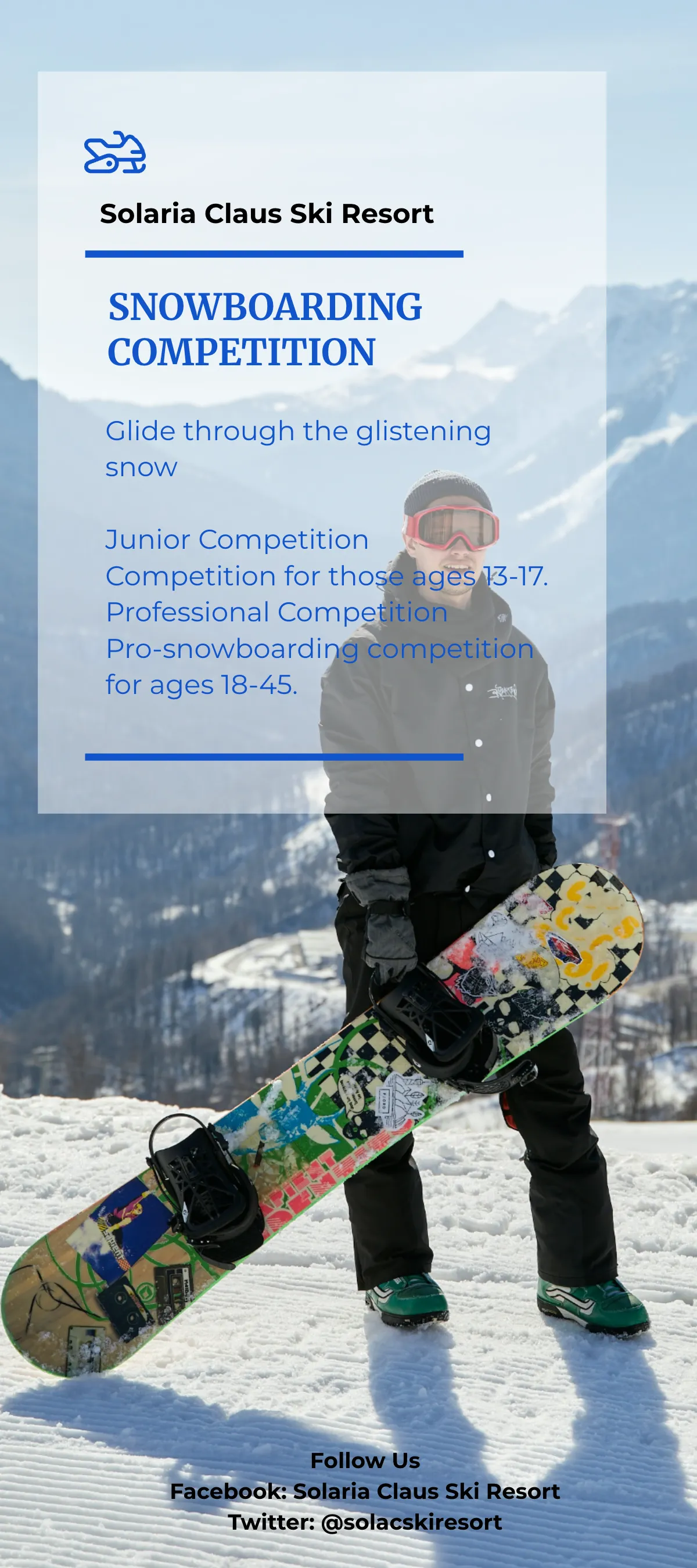 Free Winter Sport DL Card Template to Edit Online