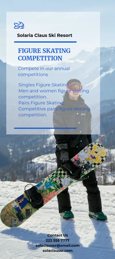 Free Winter Sport DL Card Template to Edit Online