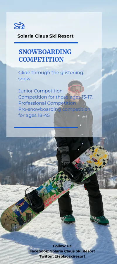 Free Winter Sport DL Card Template to Edit Online