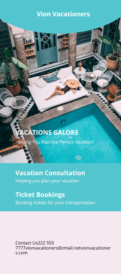 Free Travel Vacation DL Card Template to Edit Online