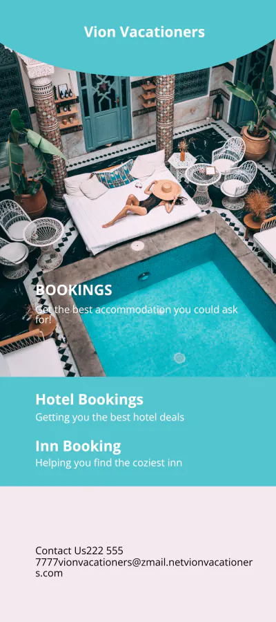 Free Travel Vacation DL Card Template to Edit Online