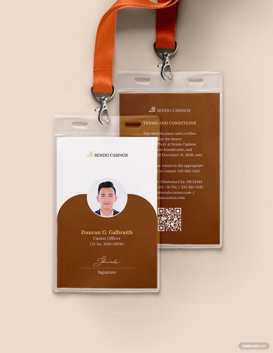 Casino ID Card Template in Word, Illustrator, PSD, Apple Pages, Publisher