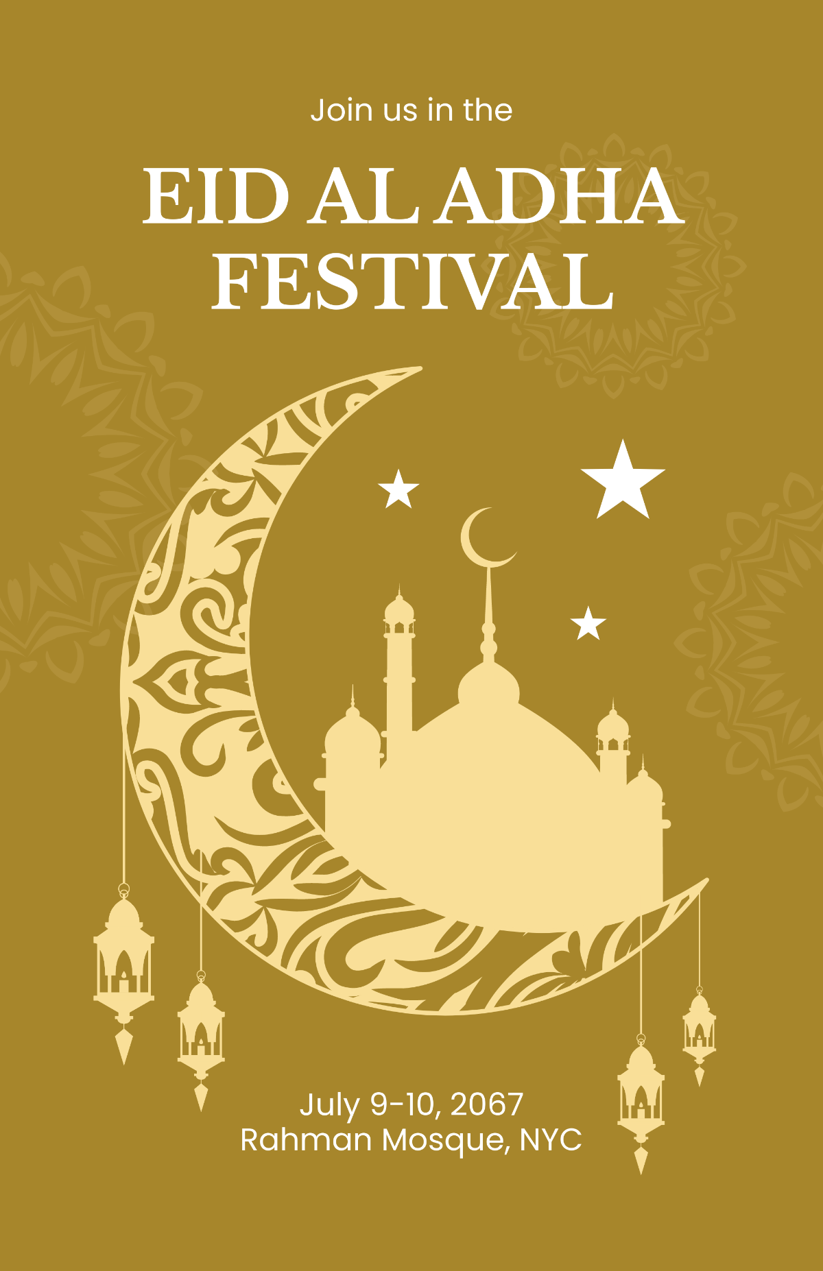 Free Eid Al Adha Festival Poster Template