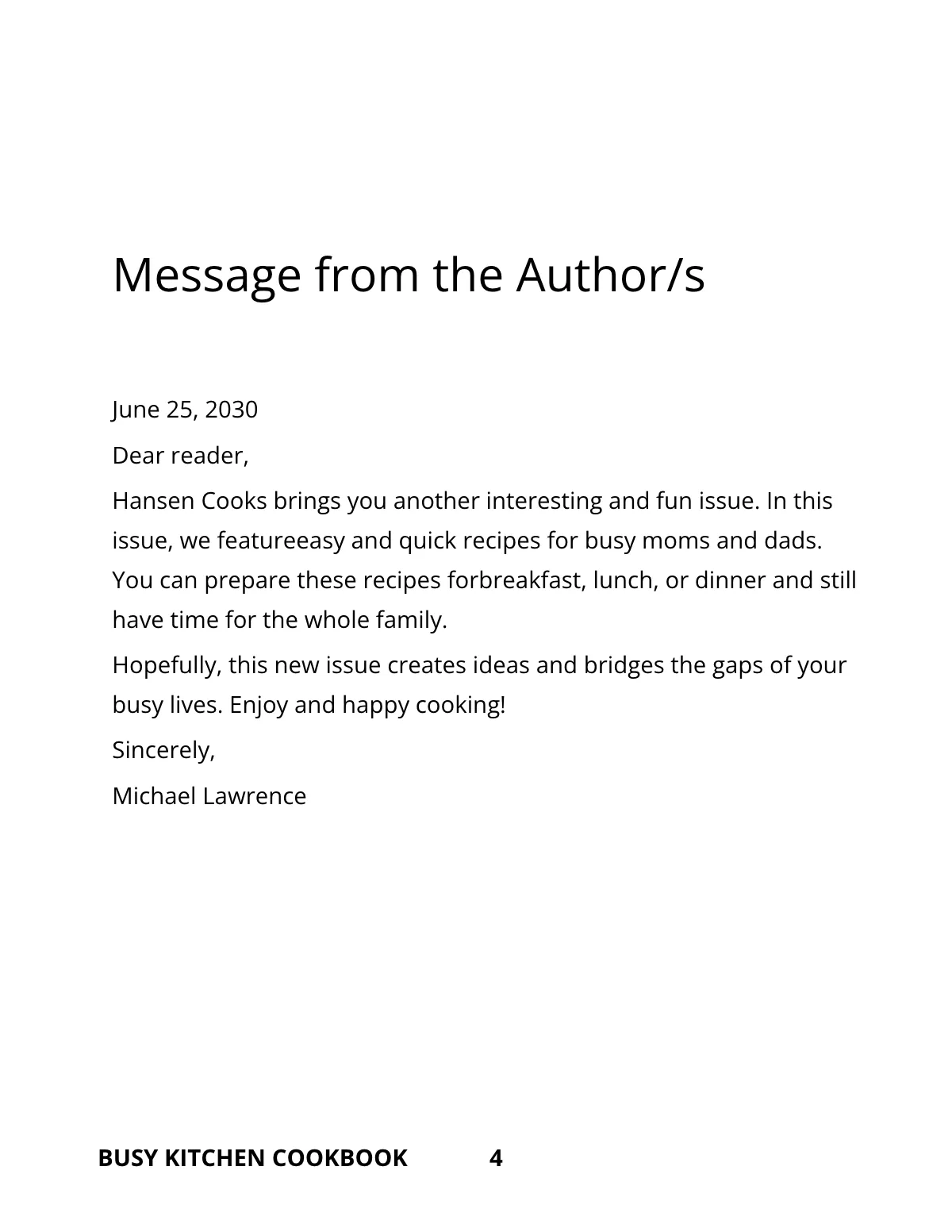 Free Modern Kitchen Cookbook Template to Edit Online