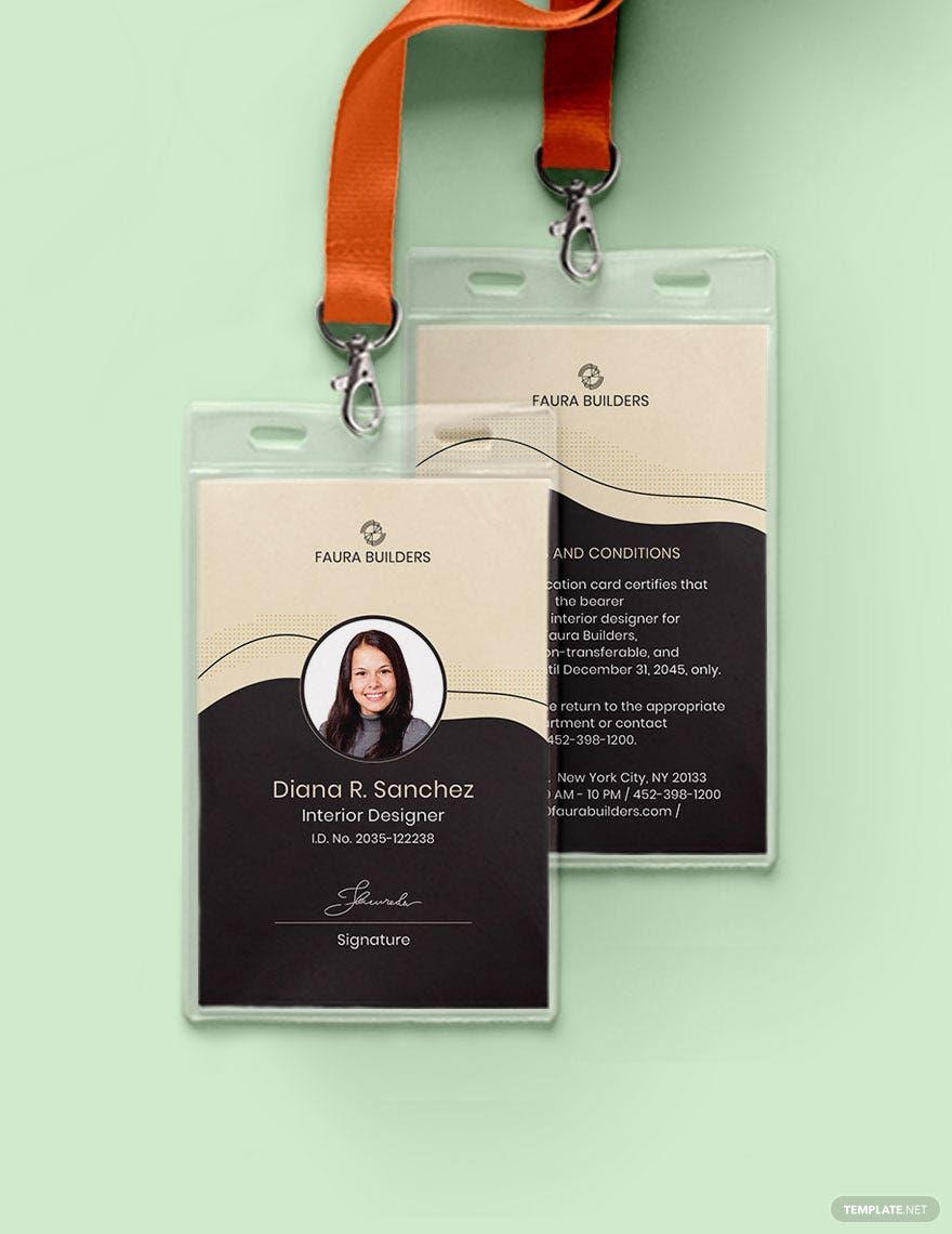 Interior Designer ID Card Template