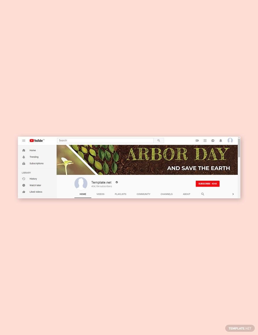Free Arbor Day YouTube Channel Cover Template
