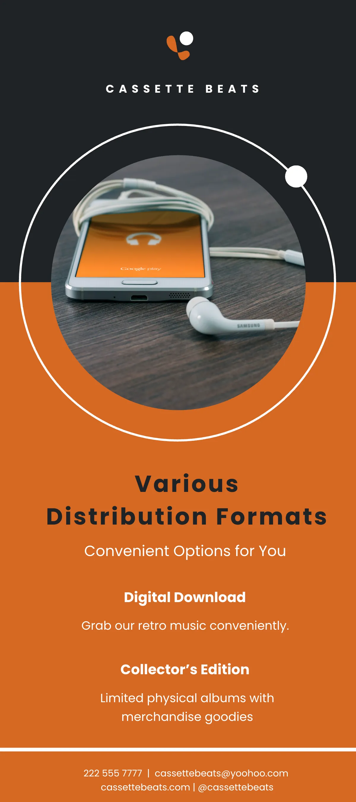 Free Retro Music DL Card Template to Edit Online