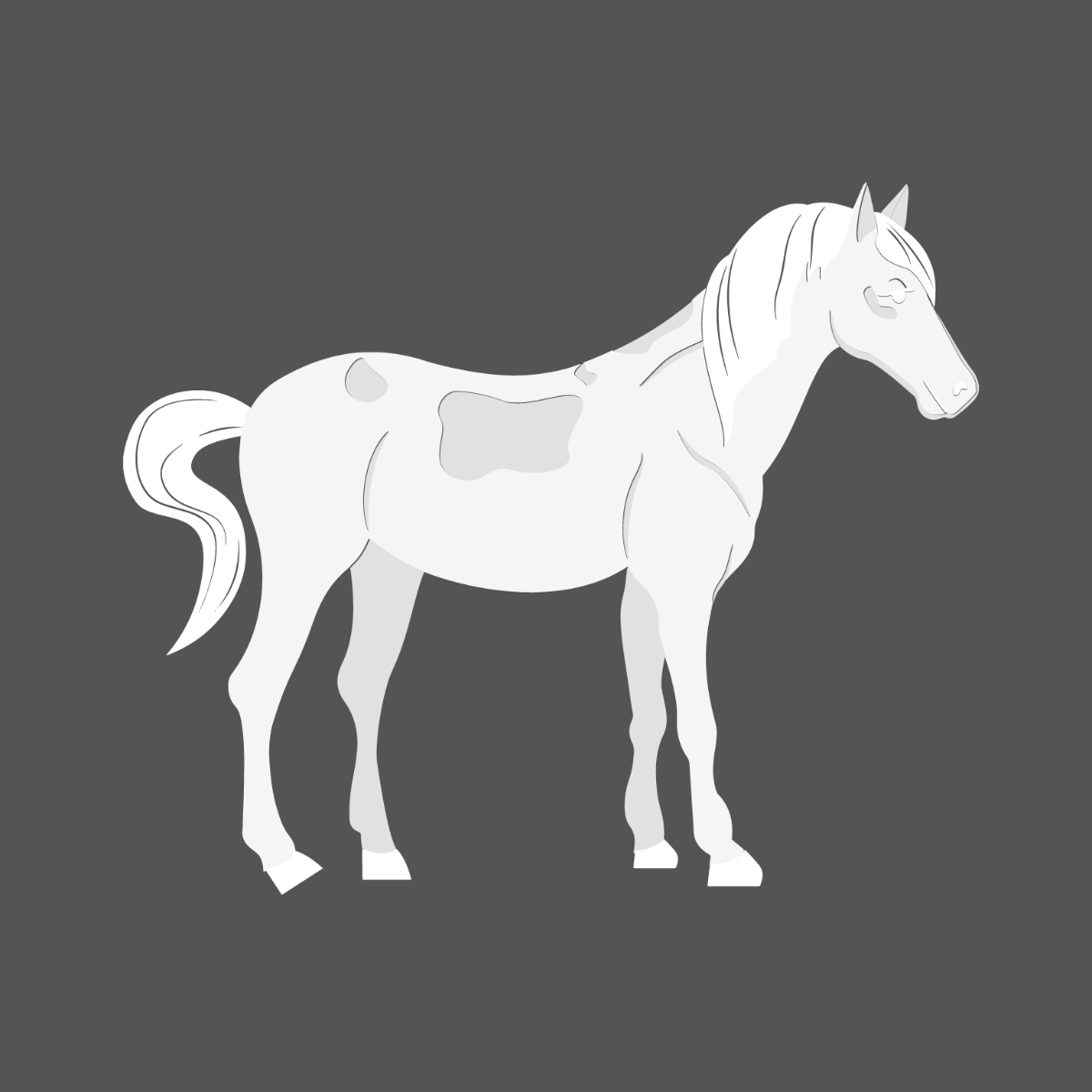 White Horse clipart Template
