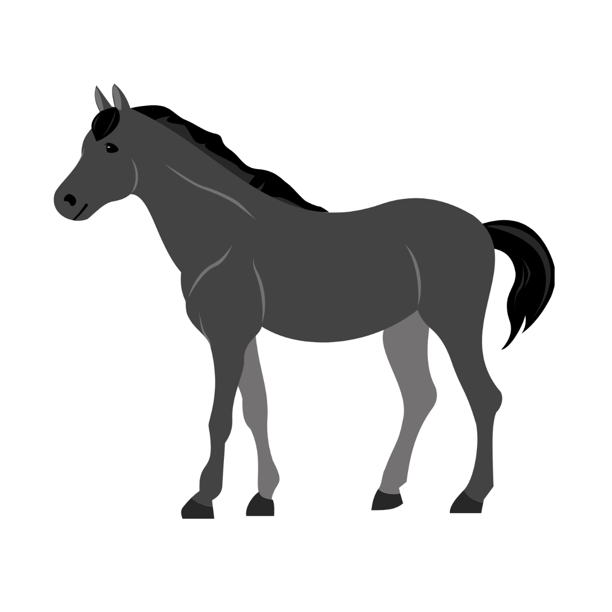 Free Black Horse clipart Template