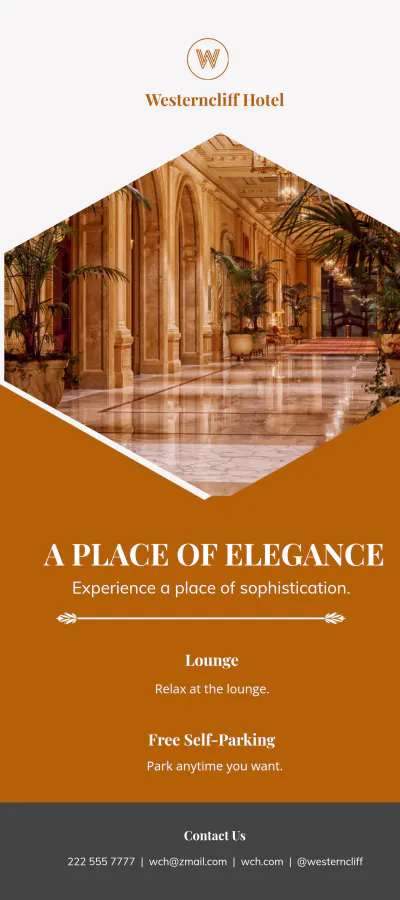 Free Elegant Hotel DL Card Template to Edit Online