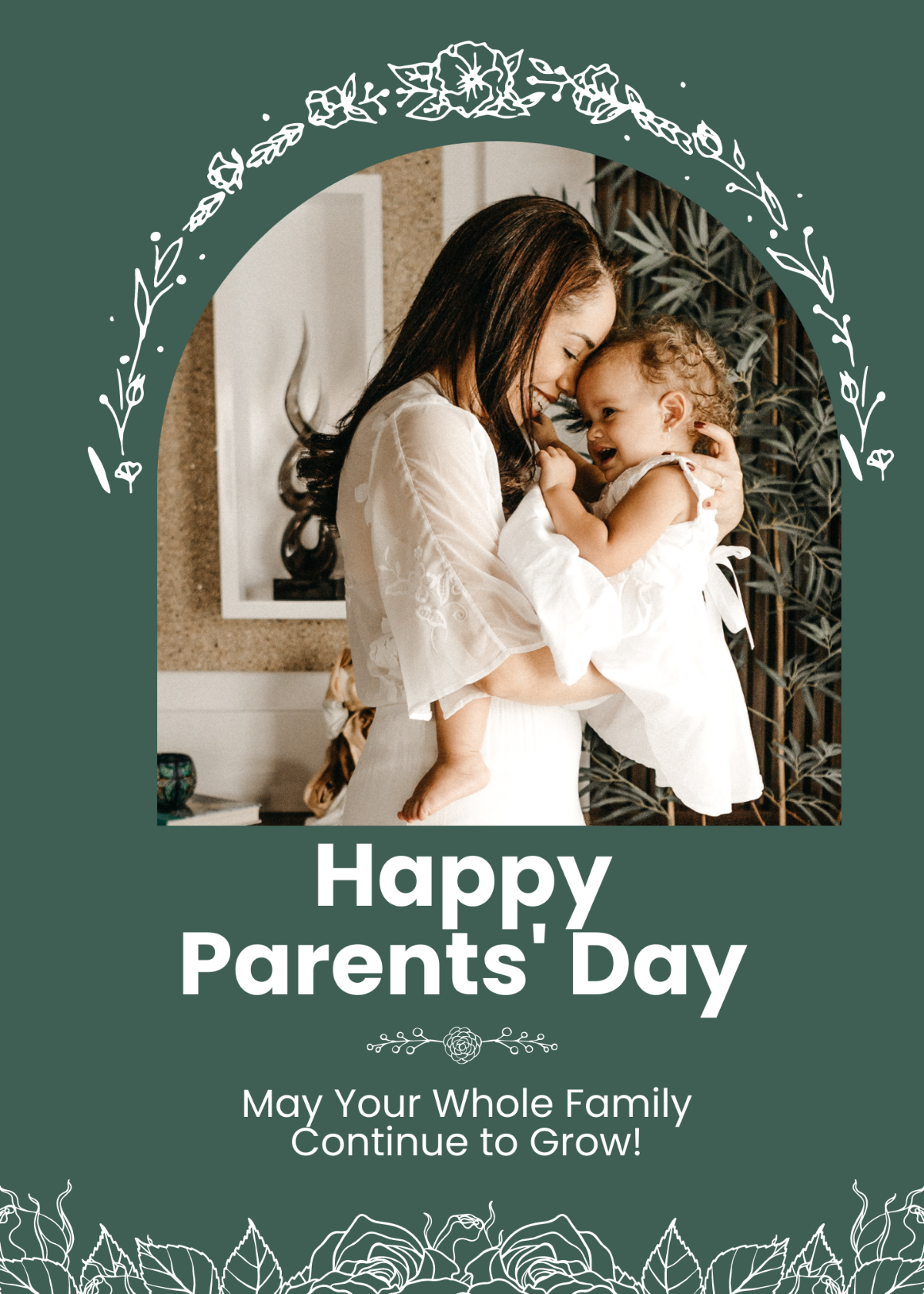 Floral Parents Day Card Template