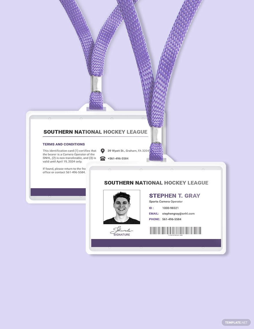 League ID Card Template in Word, Illustrator, PSD, Apple Pages, Publisher