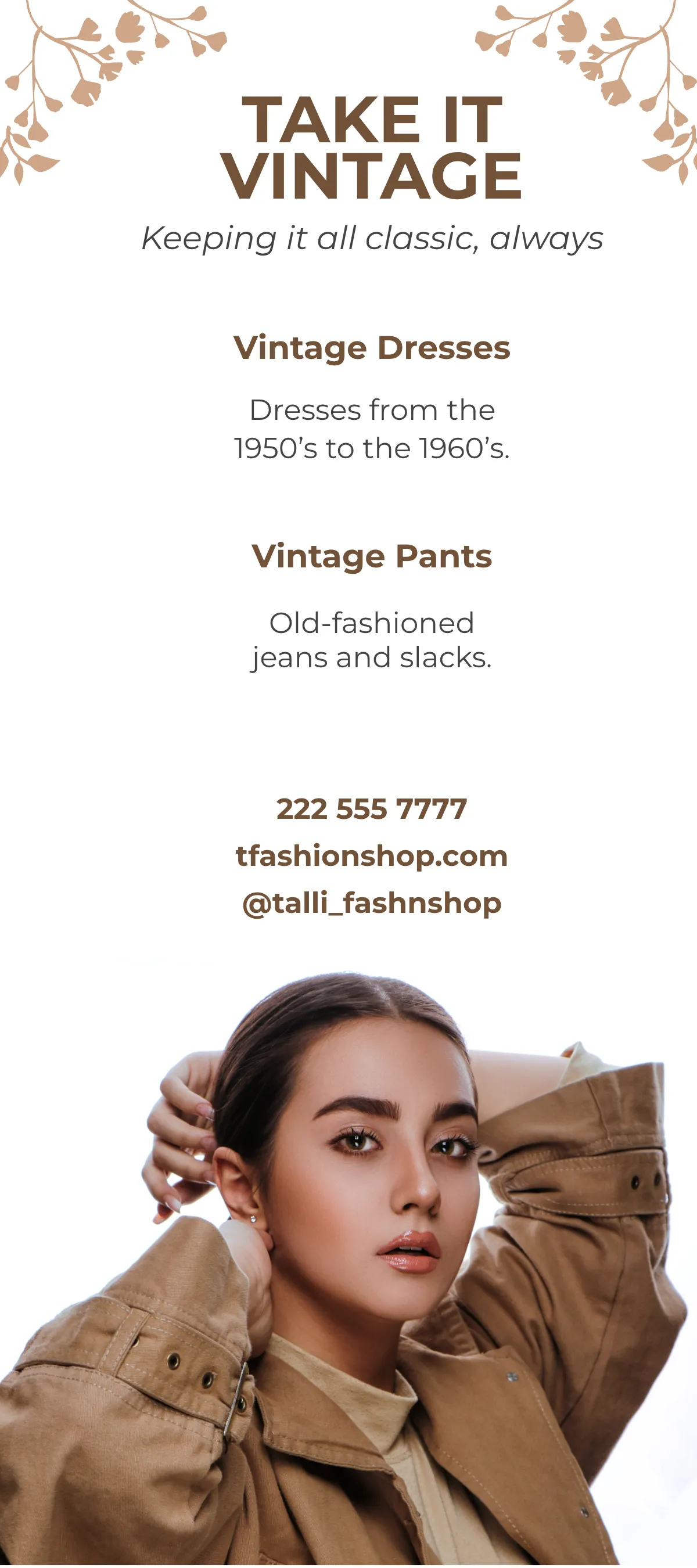Free Fashion Shop DL Card Template to Edit Online