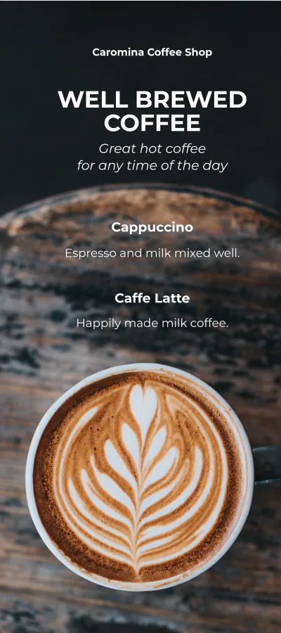 Free Coffee Shop DL Card Template to Edit Online