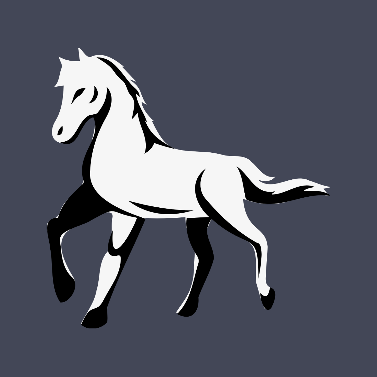 Black And White Horse clipart Template