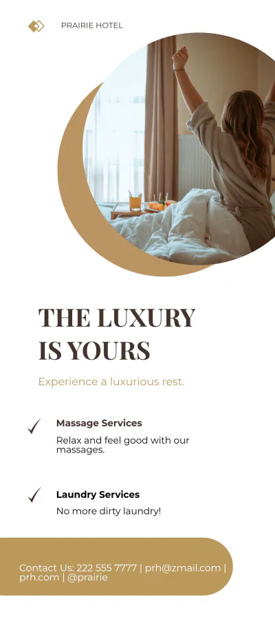Free Luxury Hotel DL Card Template to Edit Online
