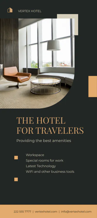 Free Business Hotel DL Card Template to Edit Online