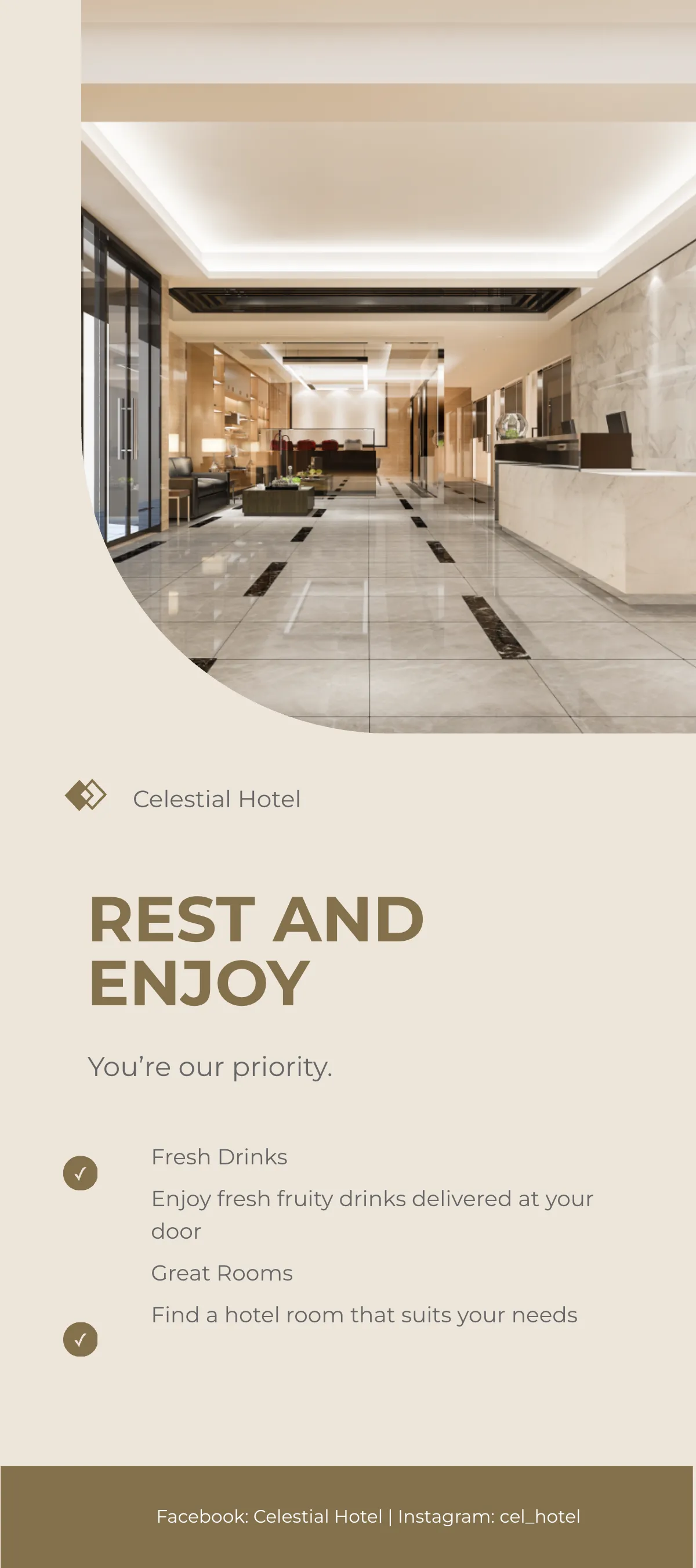 Free Modern Hotel DL Card Template to Edit Online