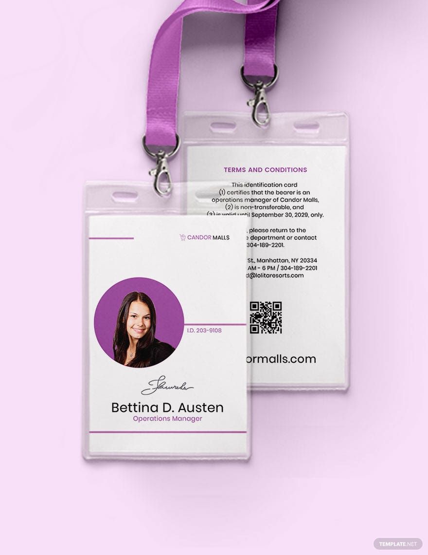 Mall ID Card Template in Word, Illustrator, PSD, Apple Pages, Publisher