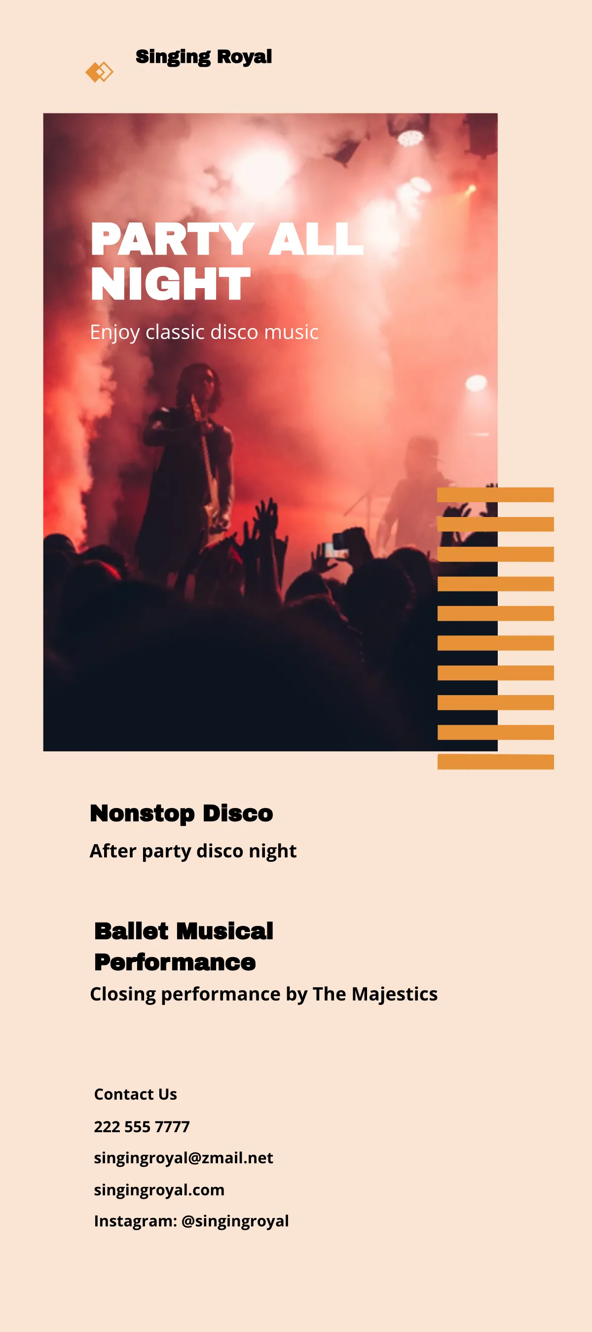 Free Musical Party DL Card Template to Edit Online