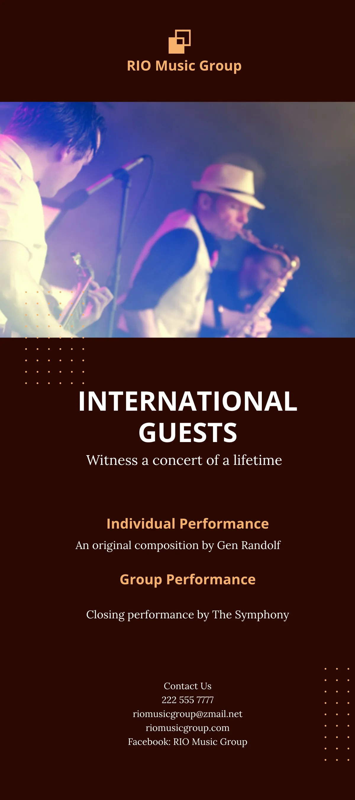 Free Live Music DL Card Template to Edit Online