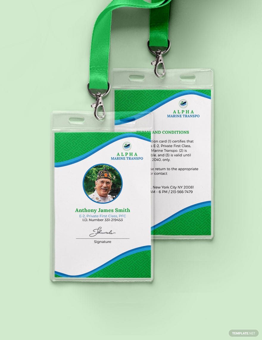 Marine ID Card Template in Word, Illustrator, PSD, Apple Pages, Publisher