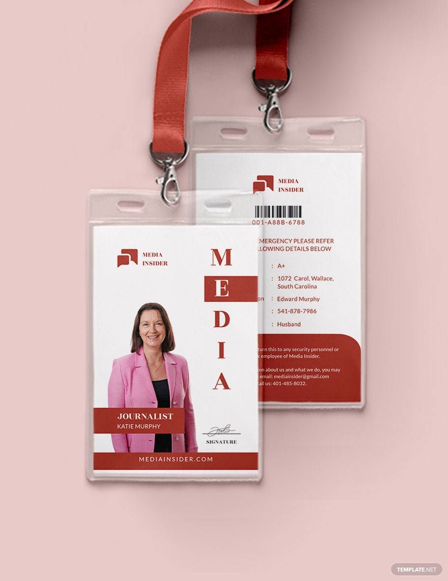 Media ID Card Template in Word, Illustrator, PSD, Apple Pages, Publisher, InDesign