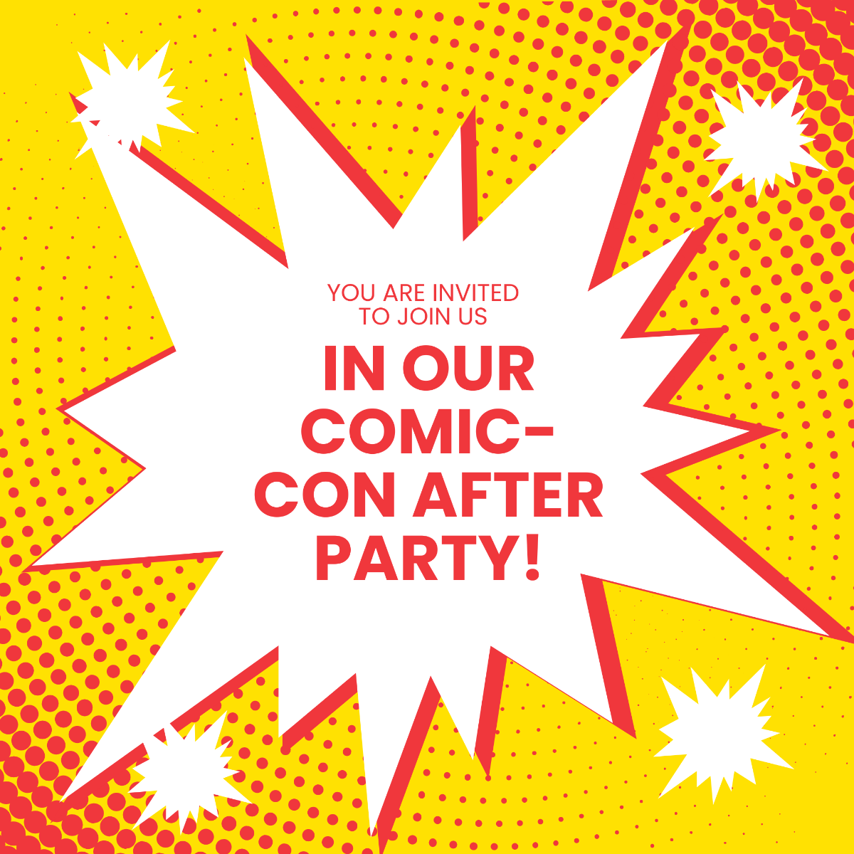 Comic Con Party Instagram Post Template