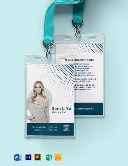 employee id card template psd file free download