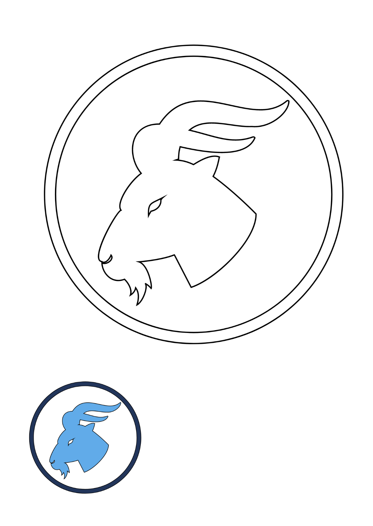 Free Capricorn Icon coloring page Template