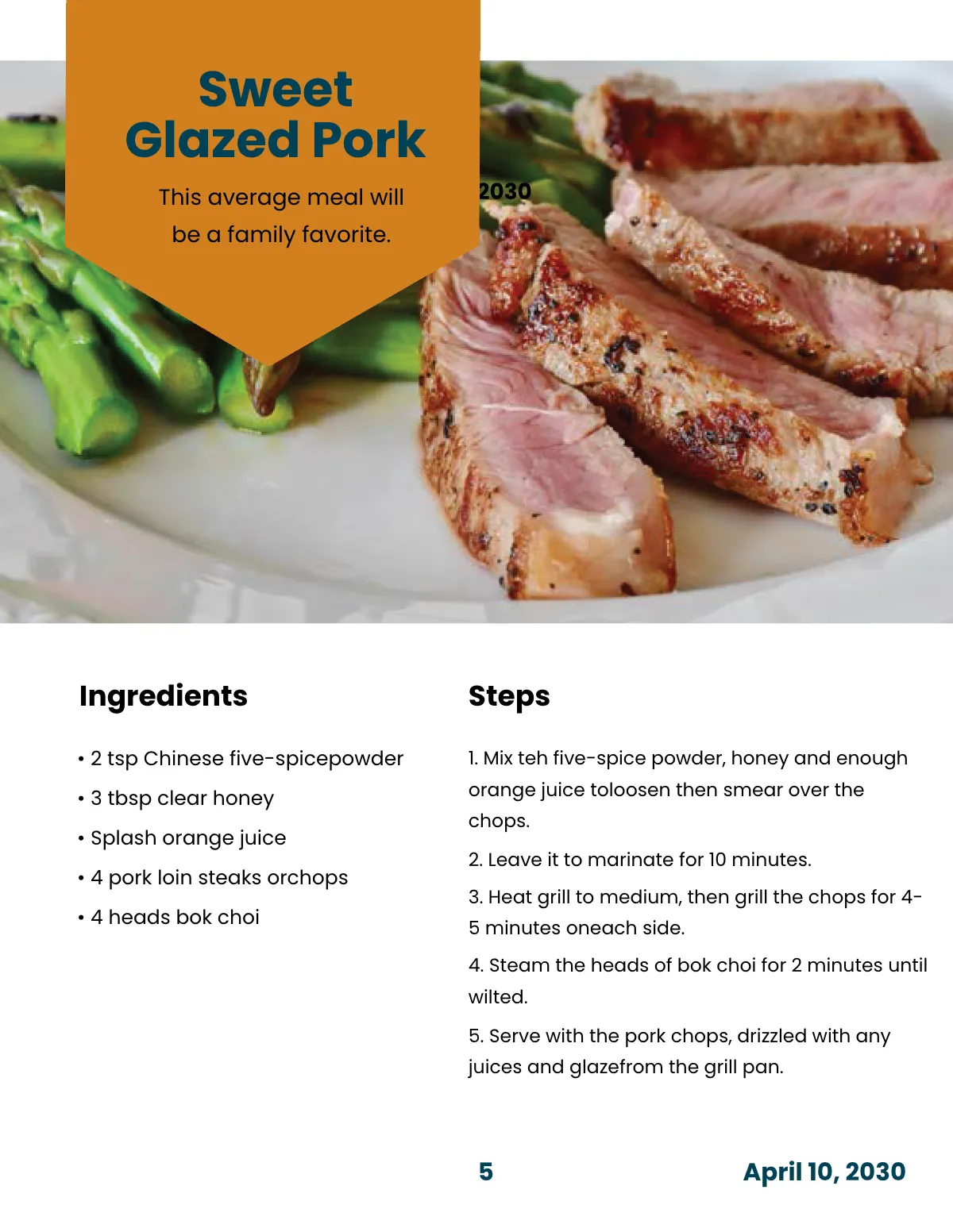 Free Creative Family Cookbook Template to Edit Online