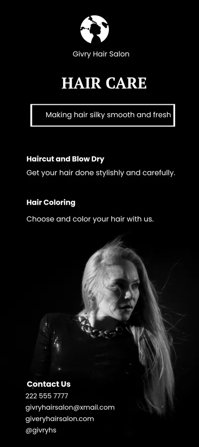 Free Simple Salon DL Card Template to Edit Online