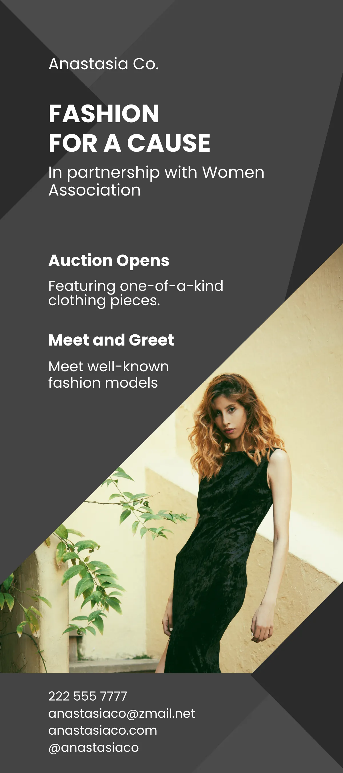 Free Fashion Show DL Card Template to Edit Online