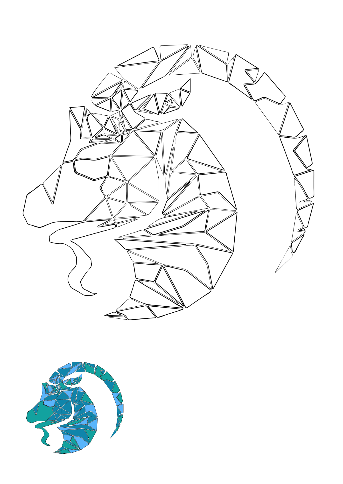 Modern Capricorn coloring page Template - Edit Online & Download