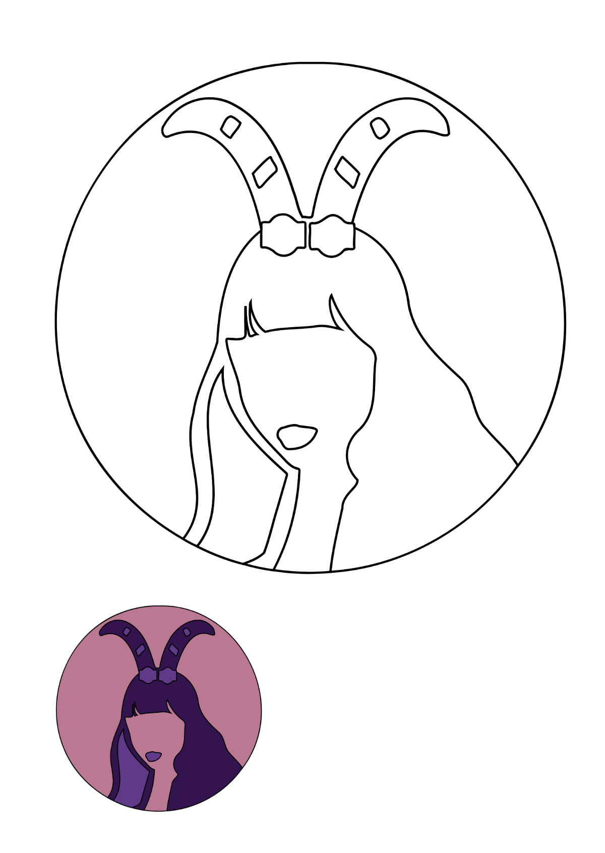 Capricorn Woman coloring page Template