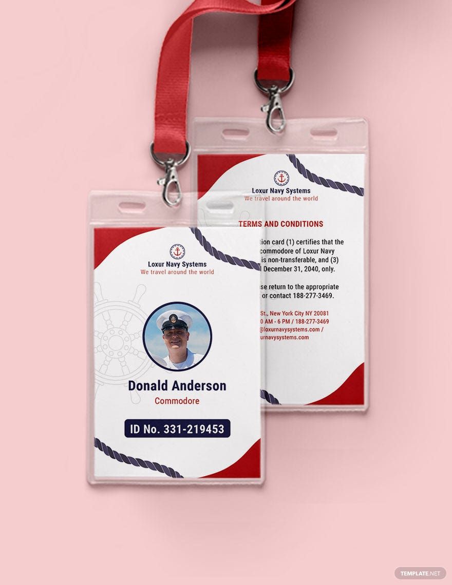 Free Navy ID Card Template in Word, Illustrator, PSD, Apple Pages, Publisher